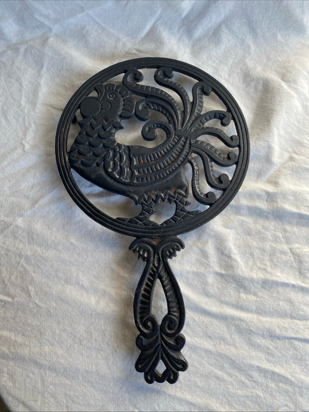 Vintage Wilton Cast Iron Rooster Trivet 1950s-1970s Farmhouse Americana